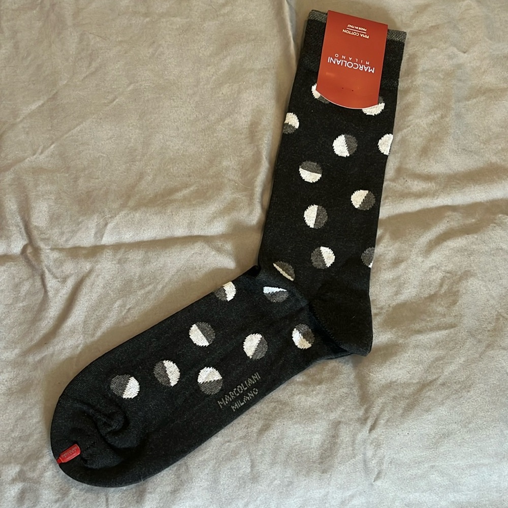 Marcelino Milano Italian Socks - Black Half Dots